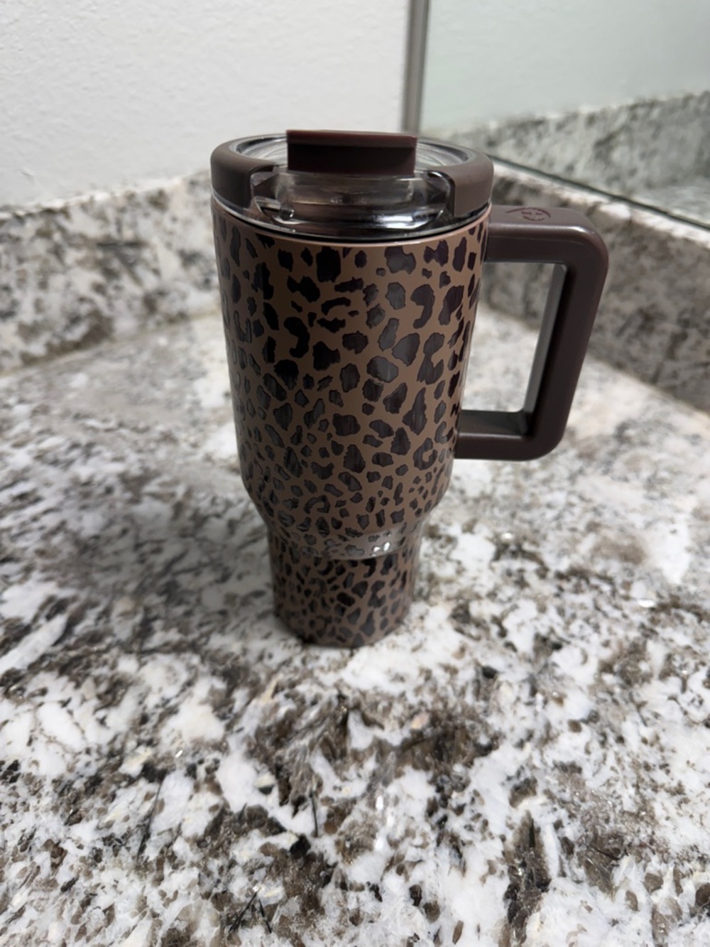 Leopard Print Travel Mug - Brown